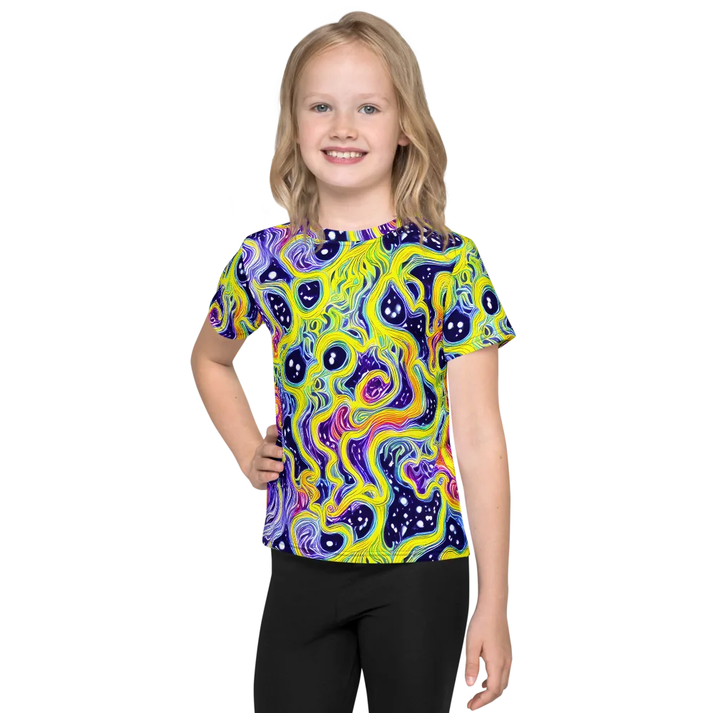 Prismatic Whirlpool on Kids Crew Neck T-Shirt — Front