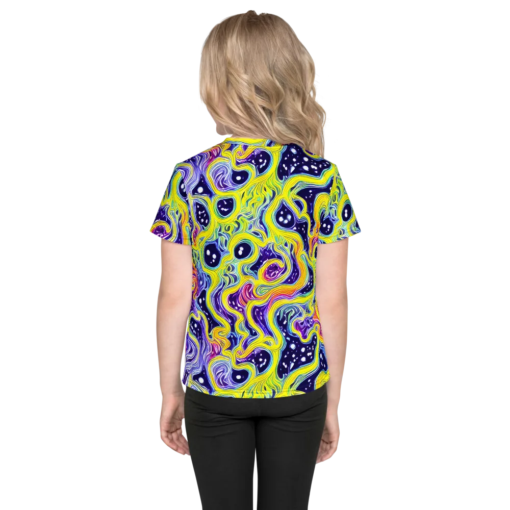 Prismatic Whirlpool on Kids Crew Neck T-Shirt — Back