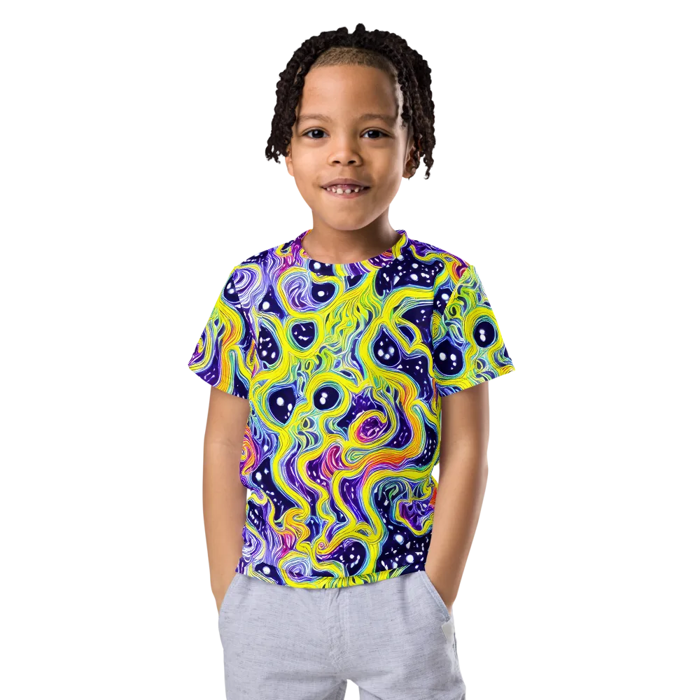 Prismatic Whirlpool on Kids Crew Neck T-Shirt — Front