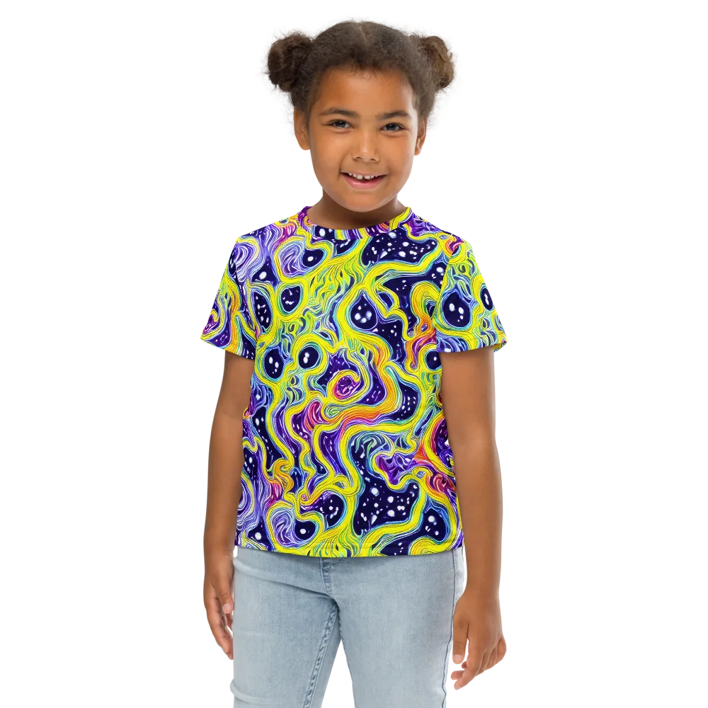 Prismatic Whirlpool on Kids Crew Neck T-Shirt — Front
