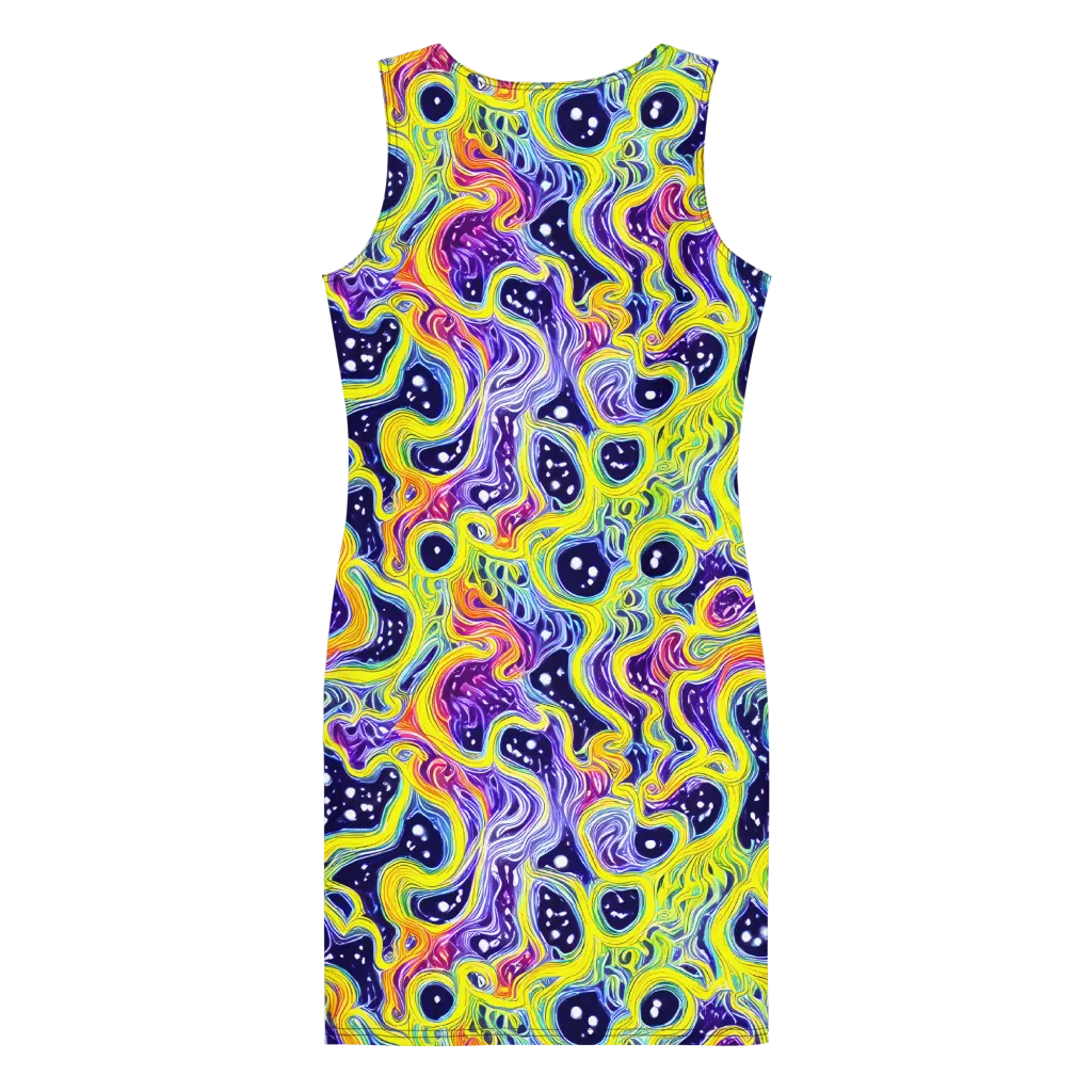 Prismatic Whirlpool on Bodycon Dress — Back