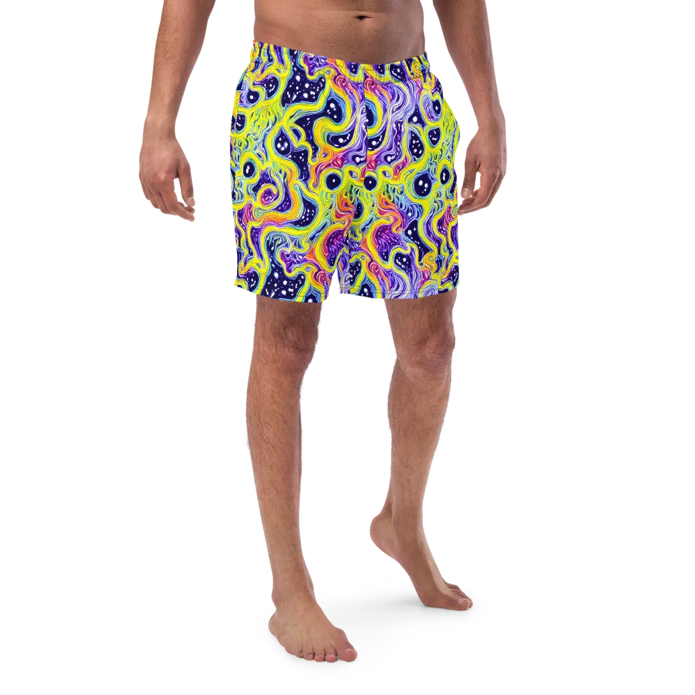 Prismatic Whirlpool on Swim Trunks — Front