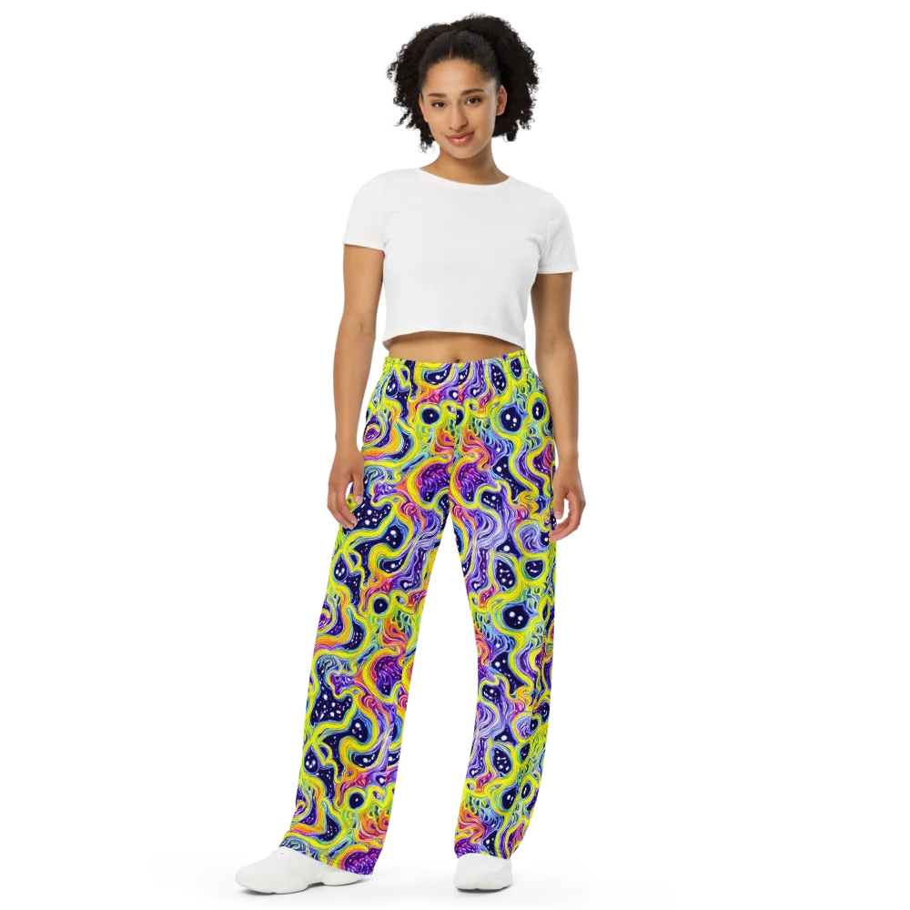 Prismatic Whirlpool on Wide-Leg Pants — Front