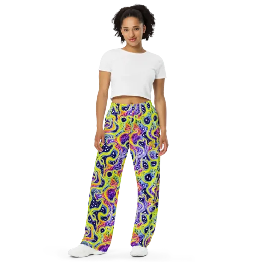 Prismatic Whirlpool on a Wide-Leg Pants