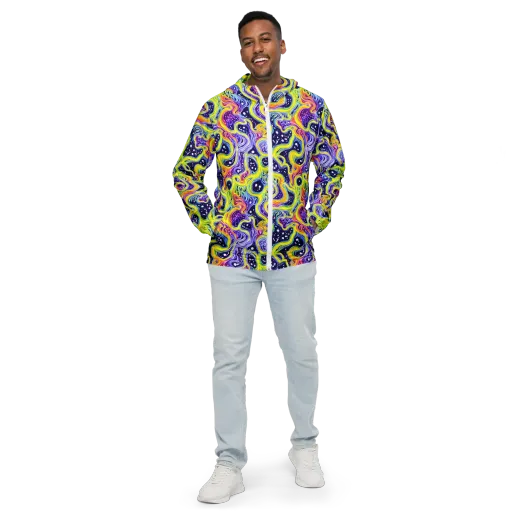 Prismatic Whirlpool on a Men's Windbreaker