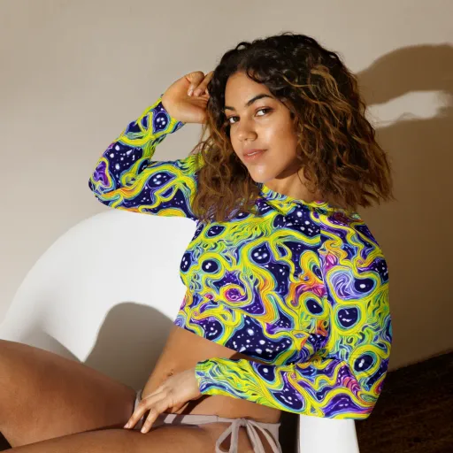 Prismatic Whirlpool on a Long Sleeve Crop Top
