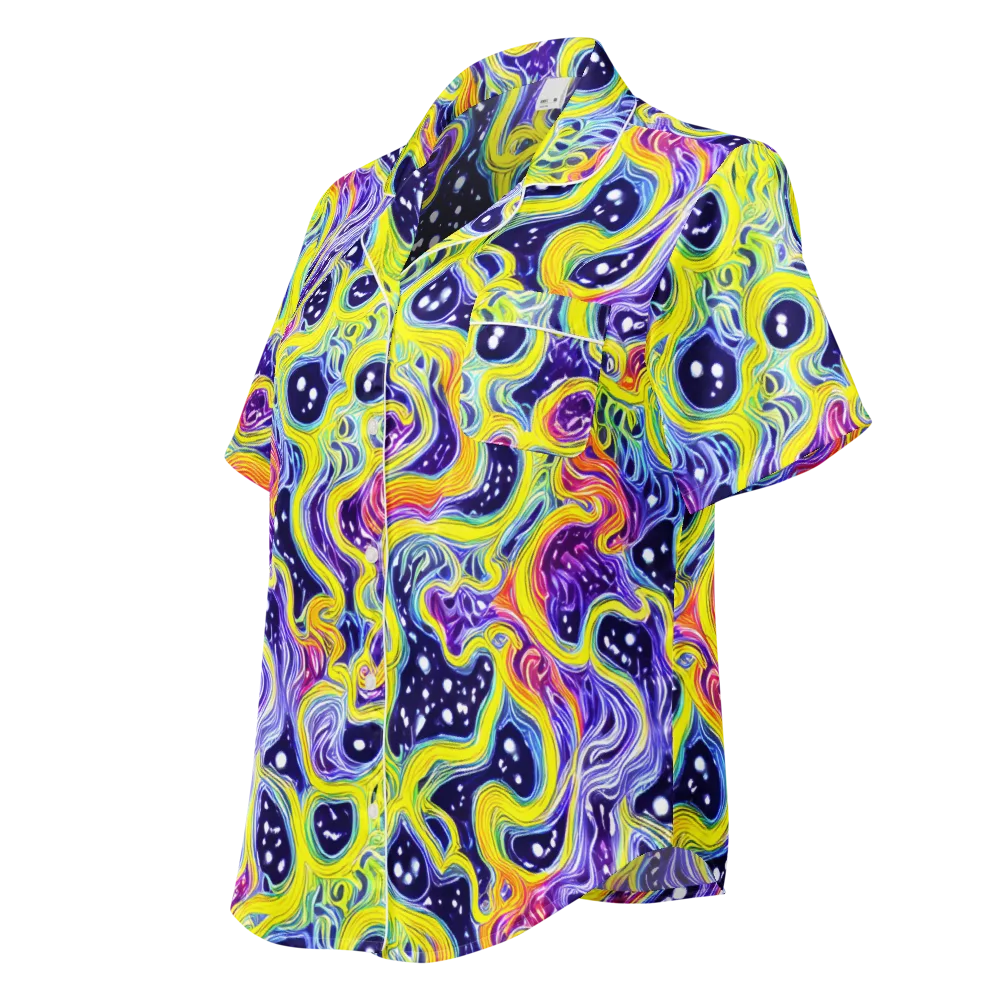 Prismatic Whirlpool on Women's Short Sleeve Pajama Top — Left Front