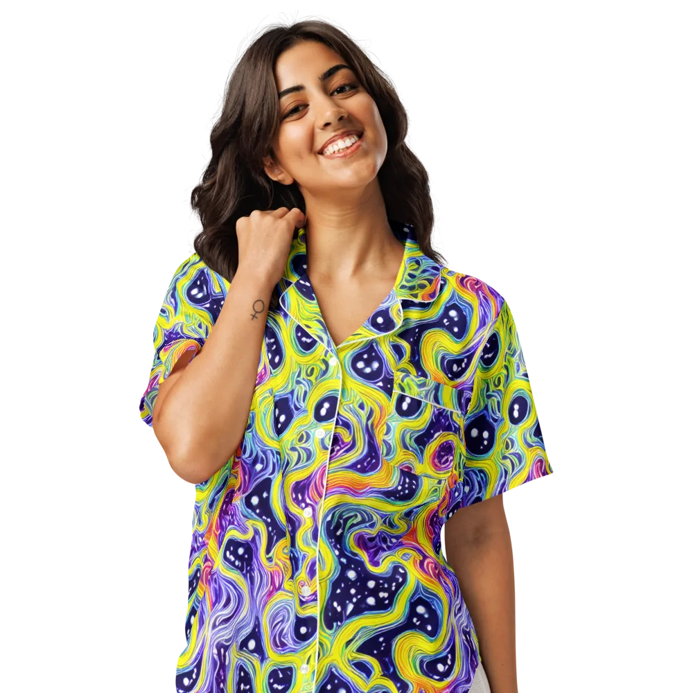 Prismatic Whirlpool on Women's Short Sleeve Pajama Top — Front