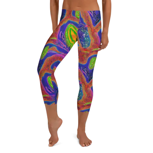 Ultraviolet Safari on a Capri Leggings