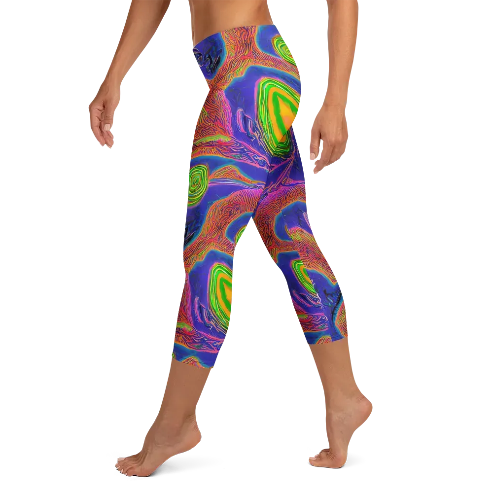 Ultraviolet Safari on Capri Leggings — Left