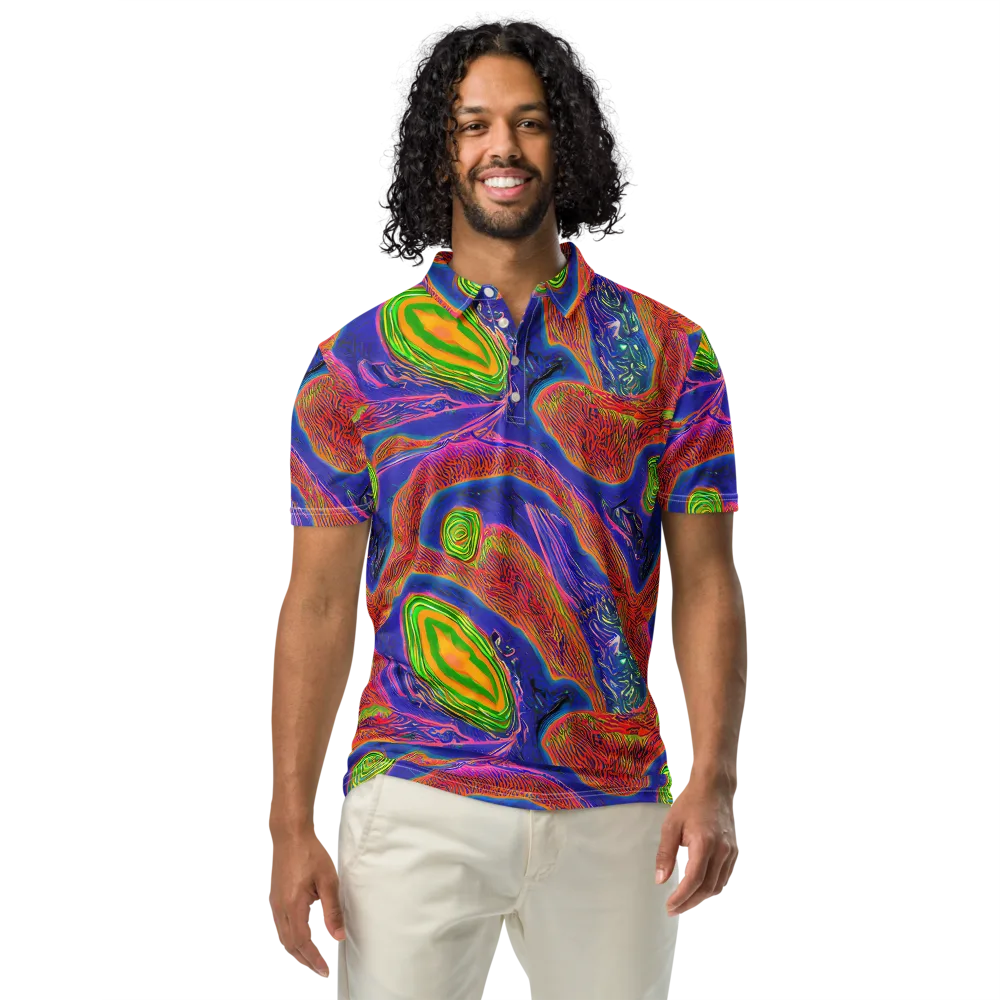 Ultraviolet Safari on Men's Slim Fit Polo Shirt — Front