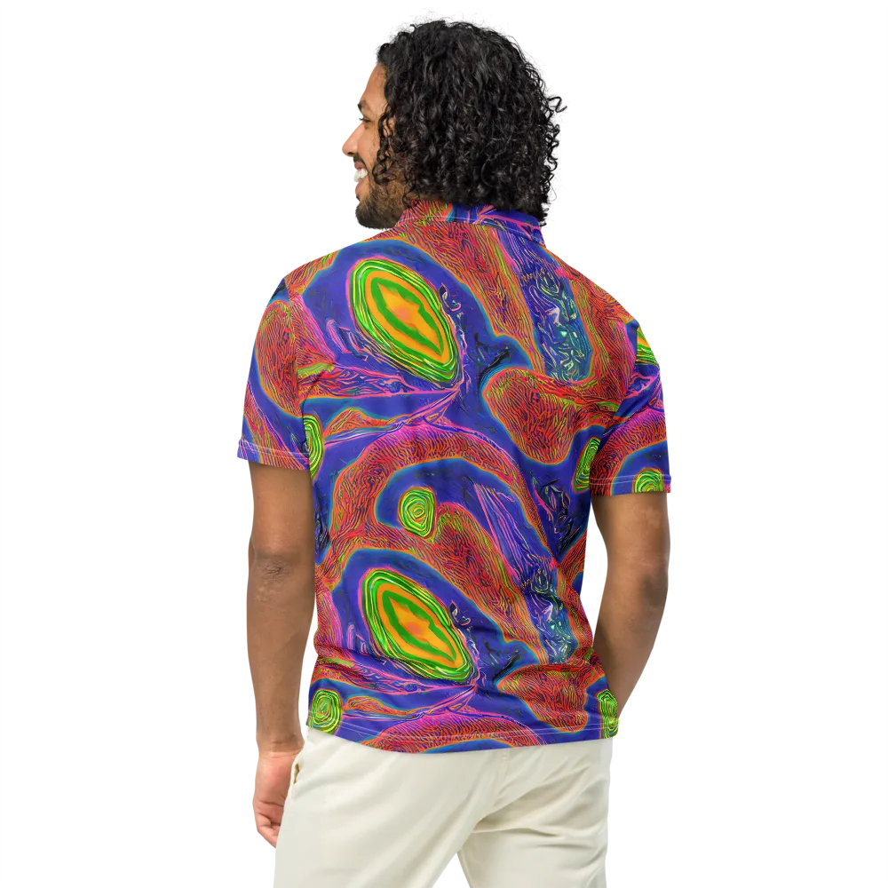 Ultraviolet Safari on Men's Slim Fit Polo Shirt — Back