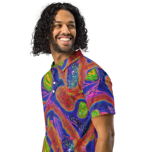 Ultraviolet Safari on a Men's Slim Fit Polo Shirt