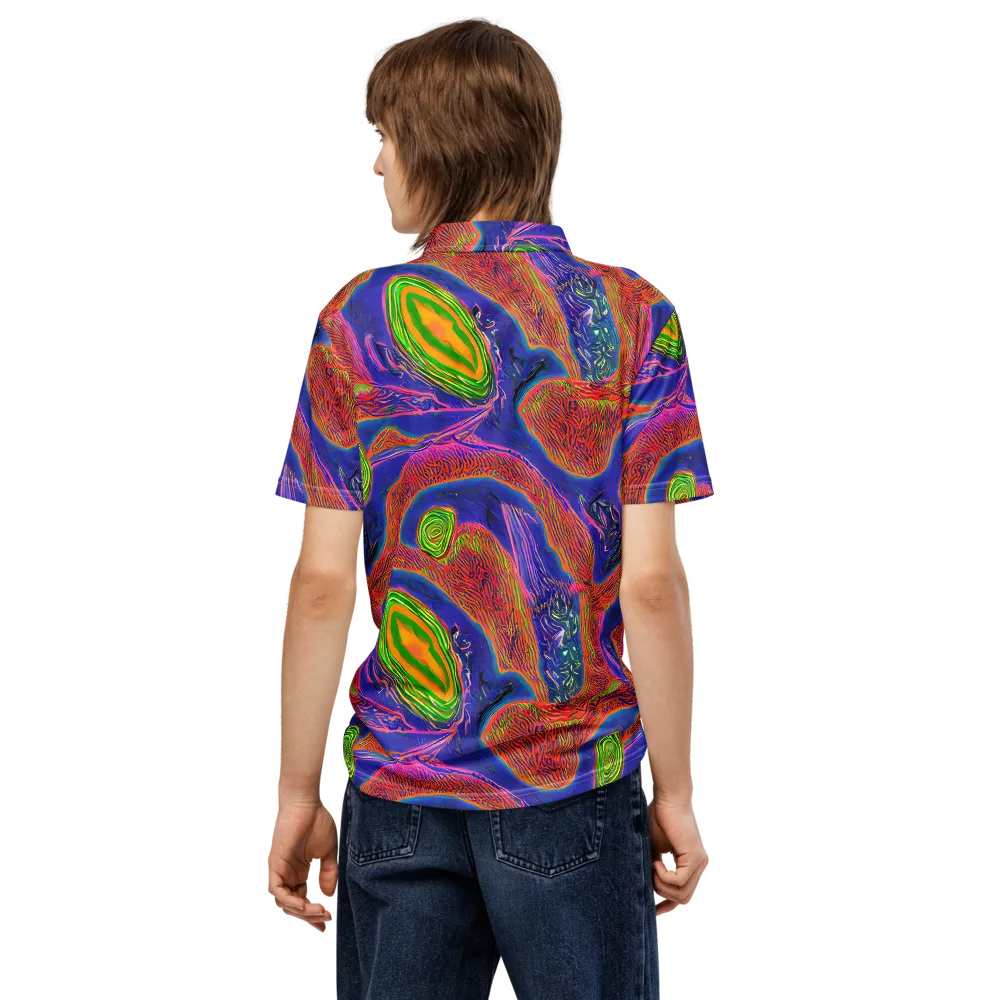 Ultraviolet Safari on Men's Slim Fit Polo Shirt — Back