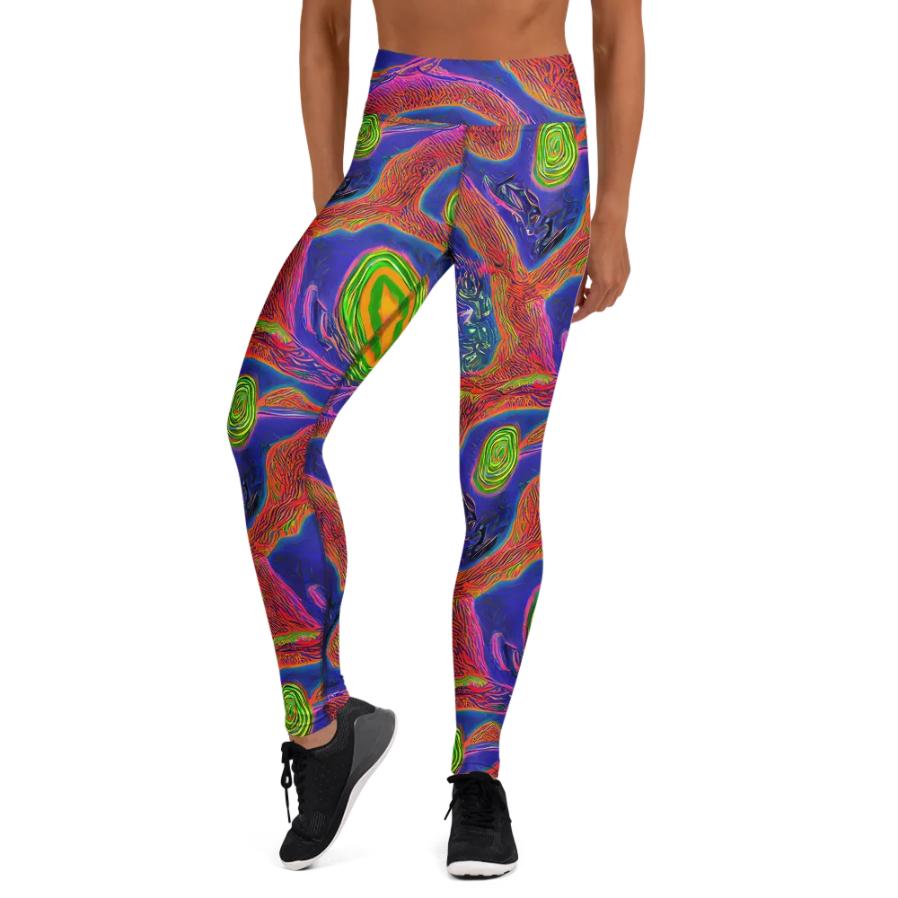 Ultraviolet Safari on Yoga Leggings — Front