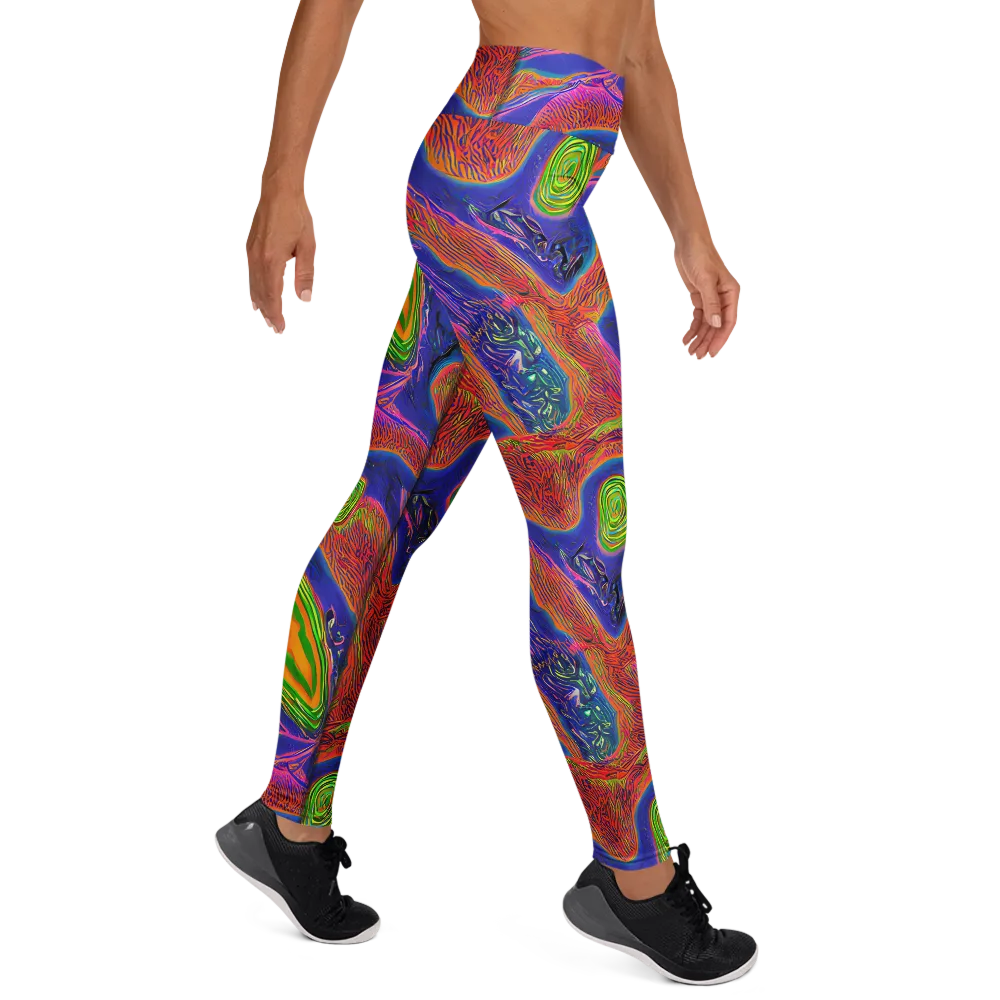 Ultraviolet Safari on Yoga Leggings — Right