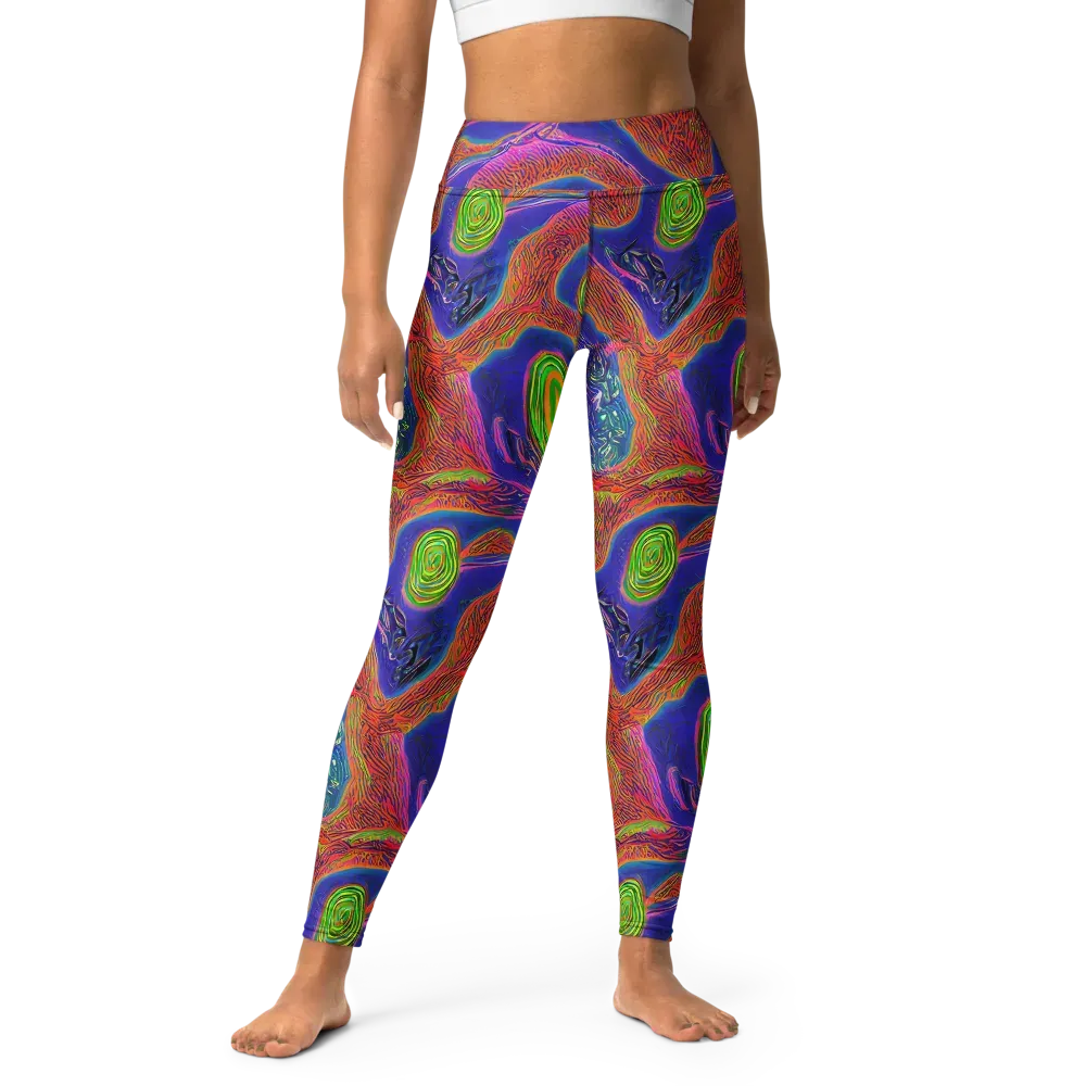 Ultraviolet Safari on Yoga Leggings — Front