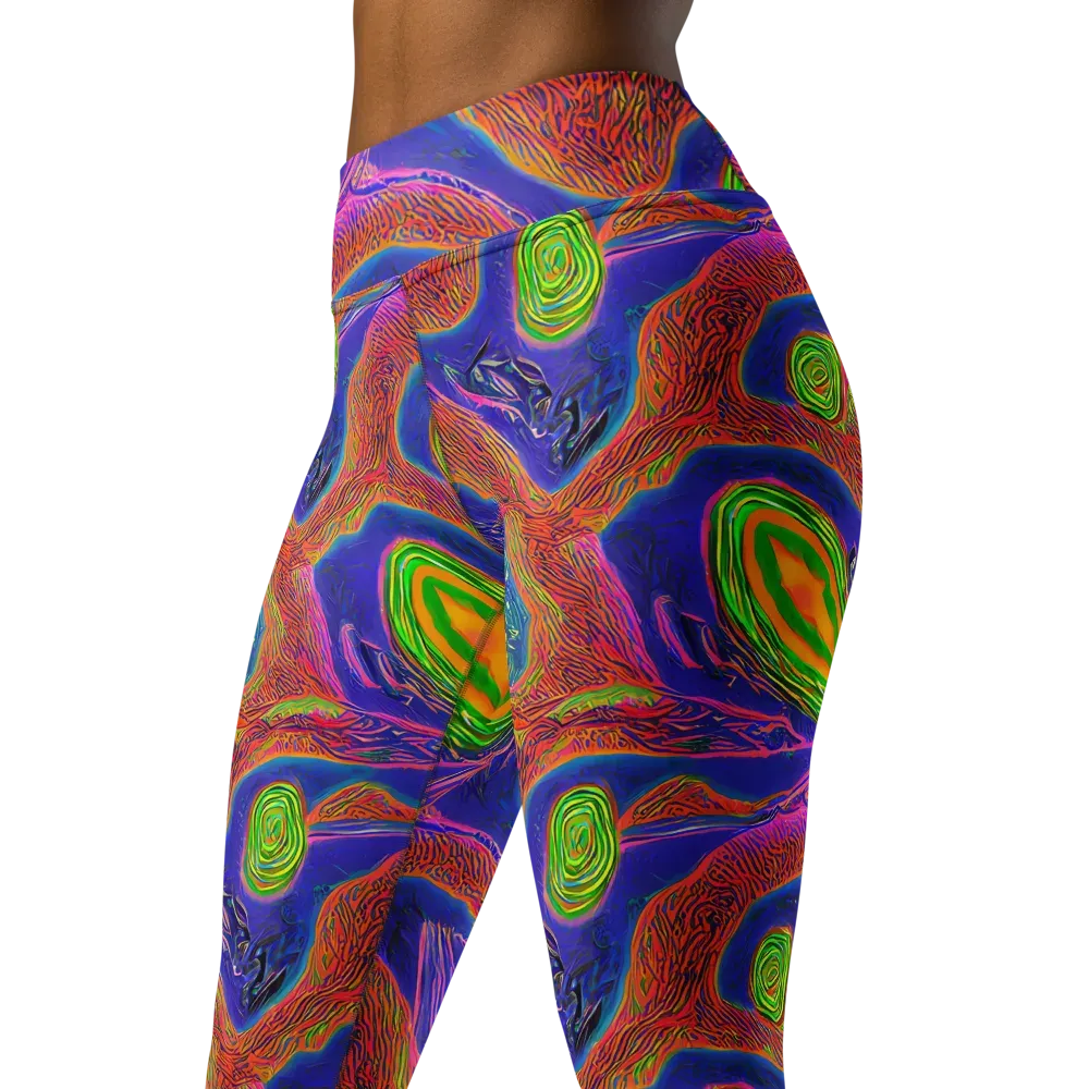 Ultraviolet Safari on Yoga Leggings — Left Front