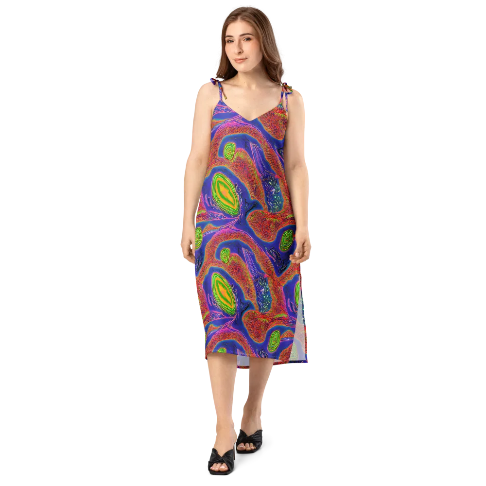 Ultraviolet Safari on Slip Dress — Front
