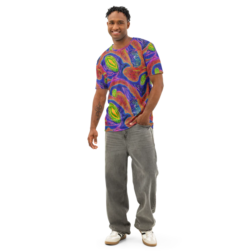 Ultraviolet Safari on Men's Cotton Crew Neck T-Shirt — Front