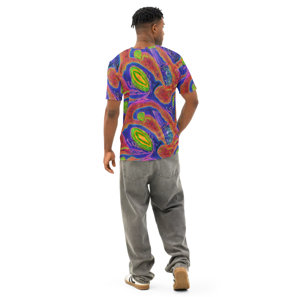 Ultraviolet Safari on Men's Cotton Crew Neck T-Shirt — Back