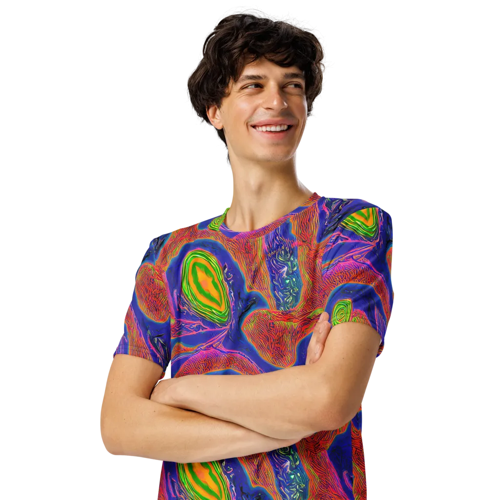 Ultraviolet Safari on Men's Crew Neck T-Shirt — Left Front