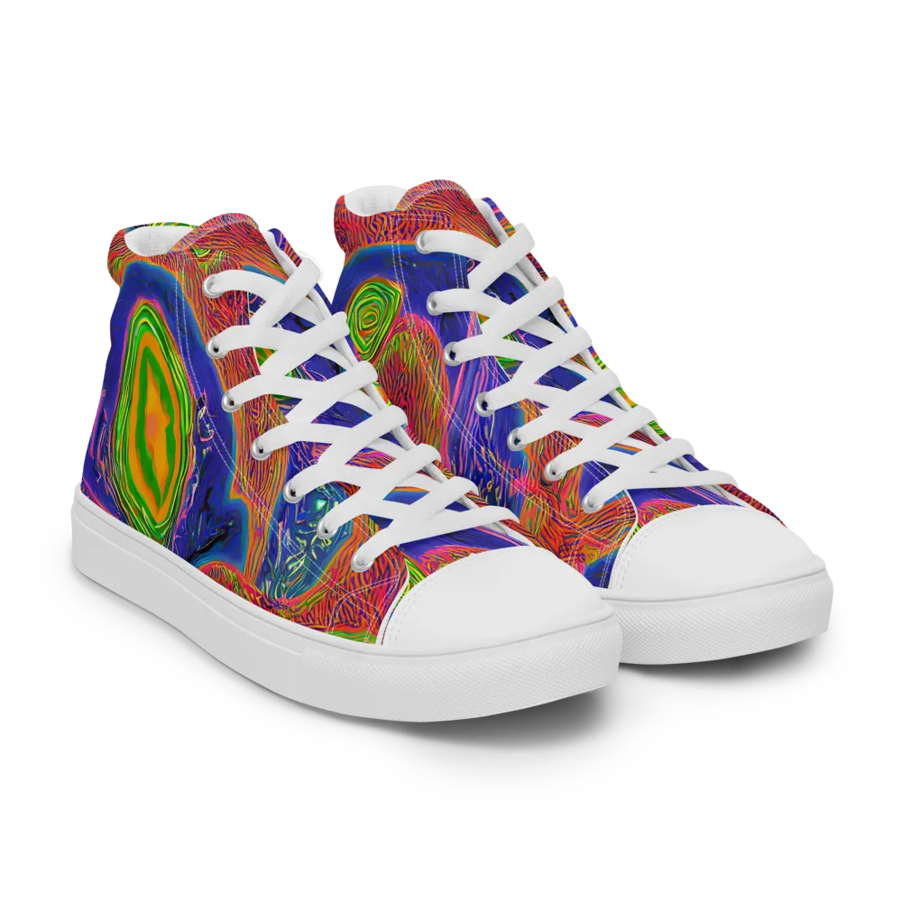 Ultraviolet Safari on Men's High Top Canvas Shoes — Right Front