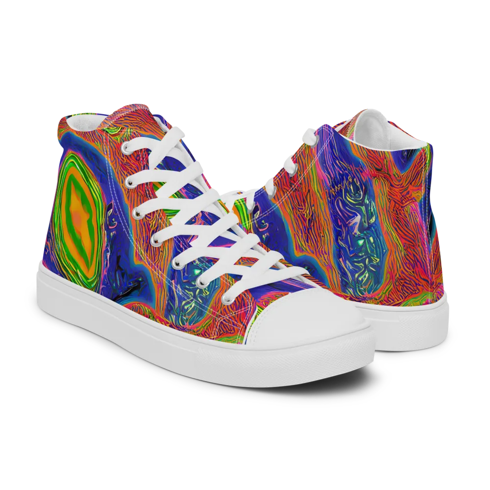 Ultraviolet Safari on Men's High Top Canvas Shoes — Right