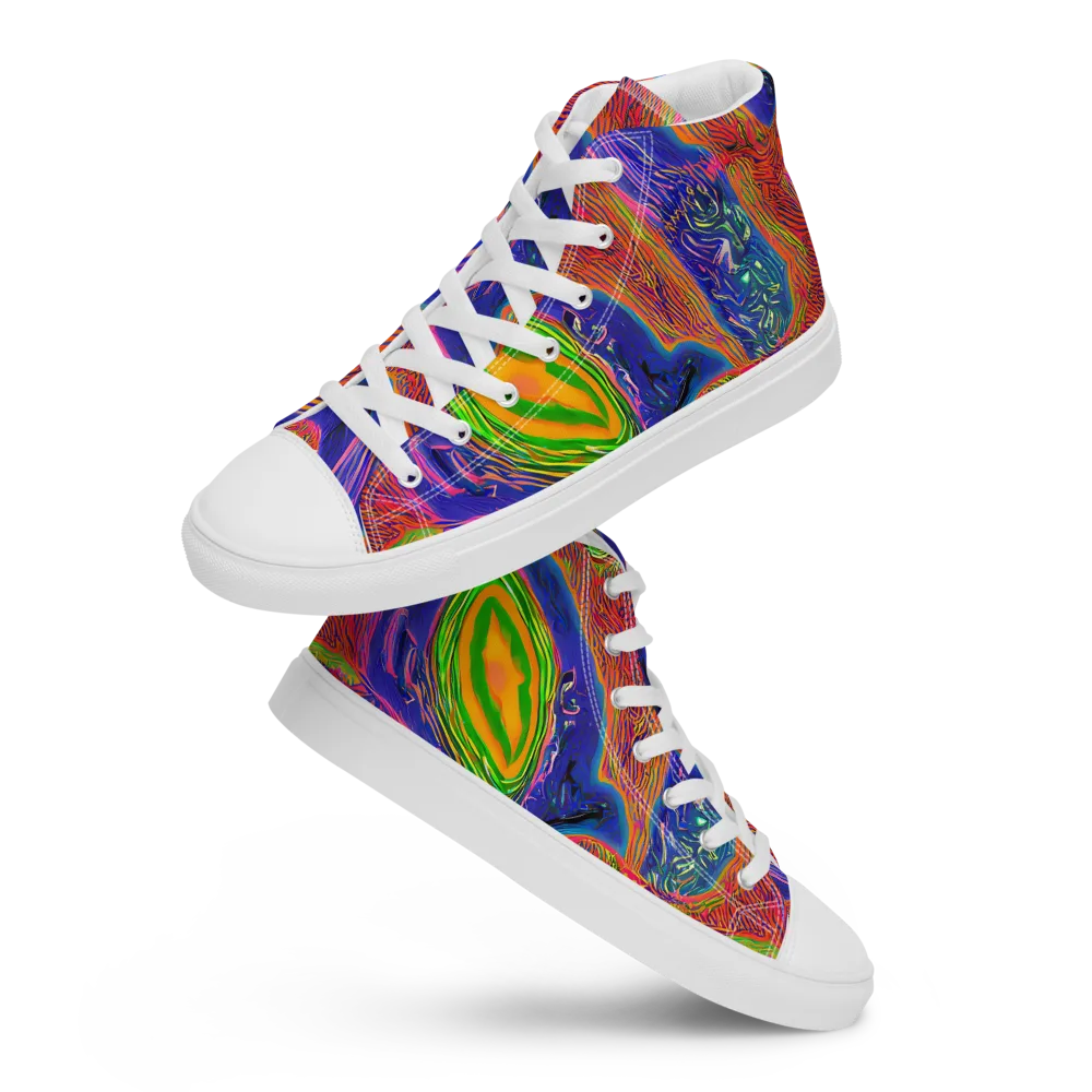 Ultraviolet Safari on Men's High Top Canvas Shoes — Front