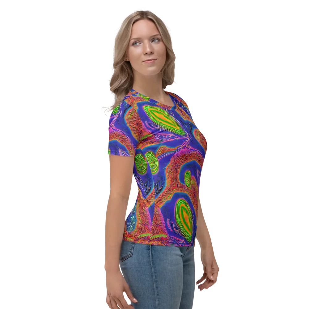 Ultraviolet Safari on Women's Crew Neck T-Shirt — Right