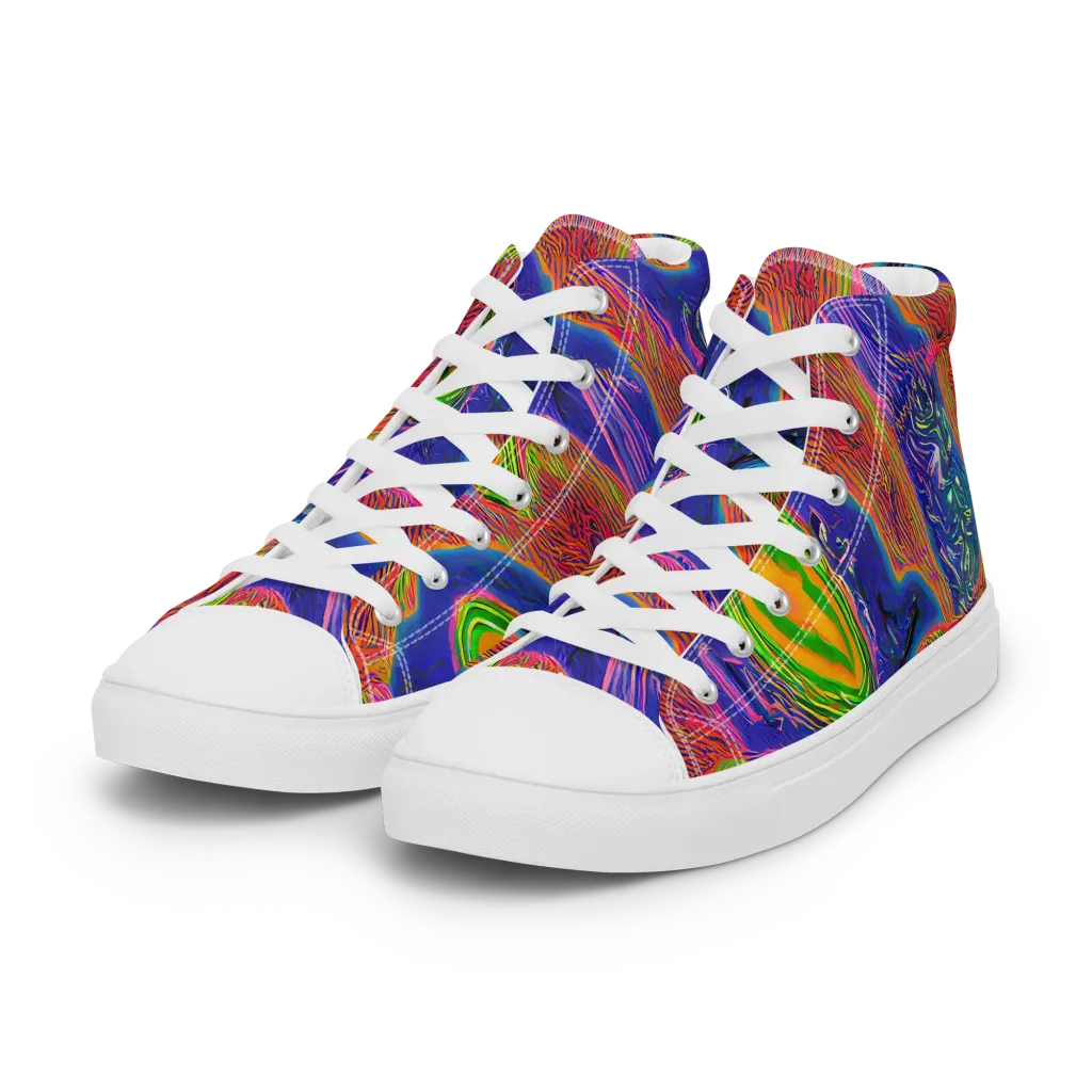 Ultraviolet Safari on Women's High Top Canvas Shoes — Left Front