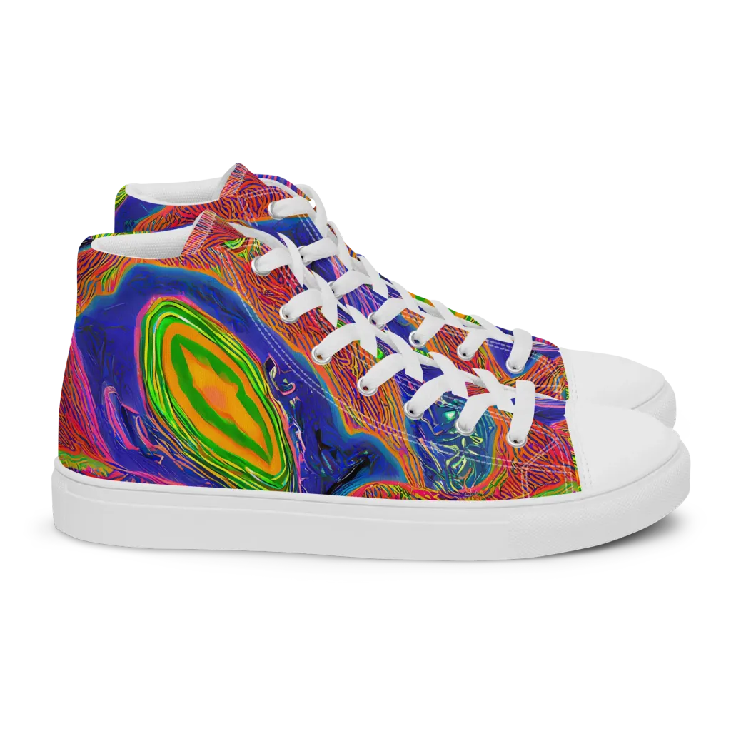 Ultraviolet Safari on Women's High Top Canvas Shoes — Right