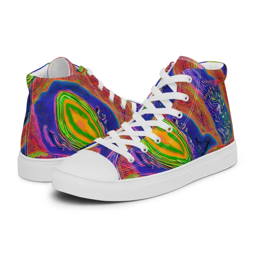 Ultraviolet Safari on a Women's High Top Canvas Shoes