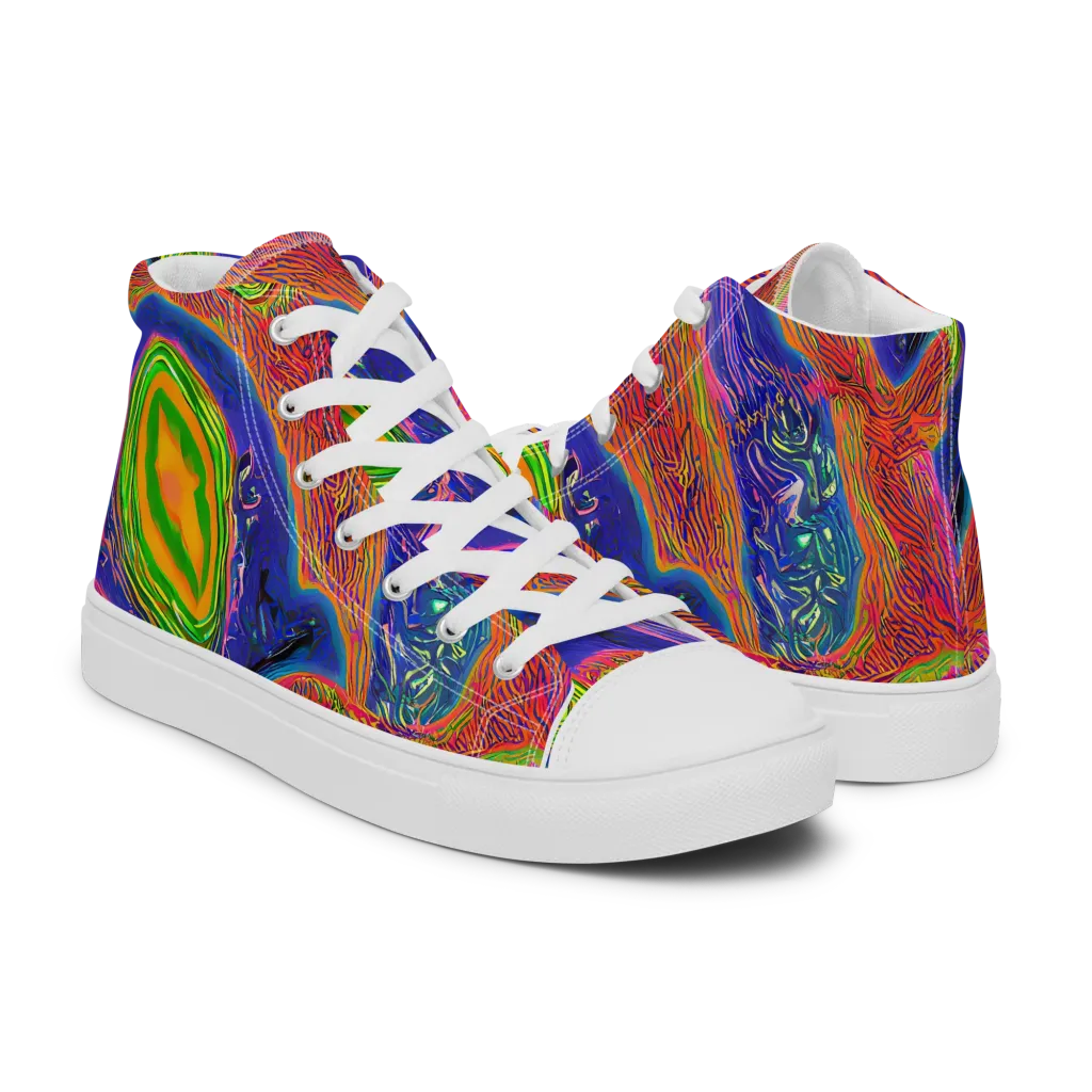 Ultraviolet Safari on Women's High Top Canvas Shoes — Right