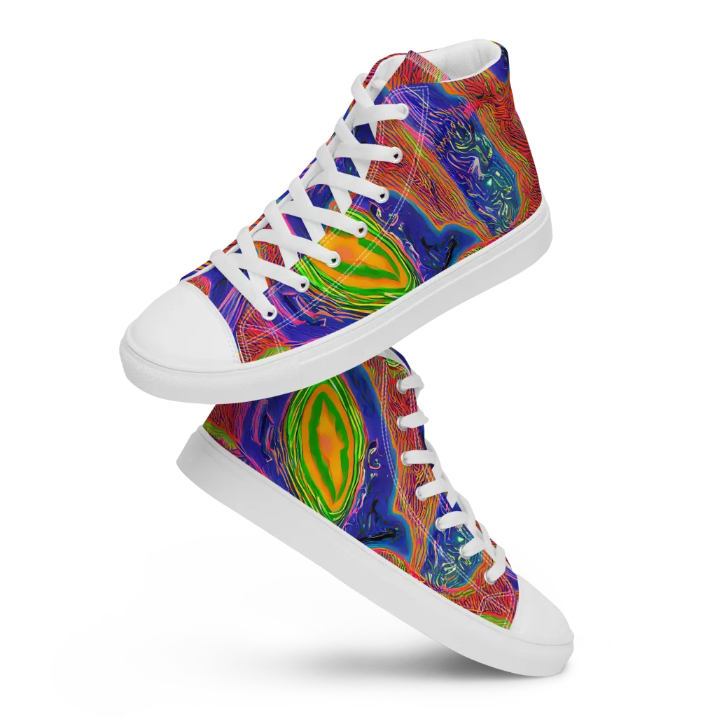 Ultraviolet Safari on Women's High Top Canvas Shoes — Front