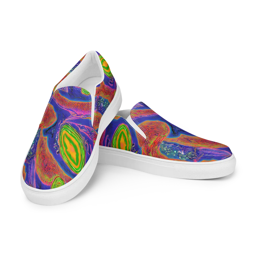 Ultraviolet Safari on Men's Slip-On Canvas Shoes — Left Front