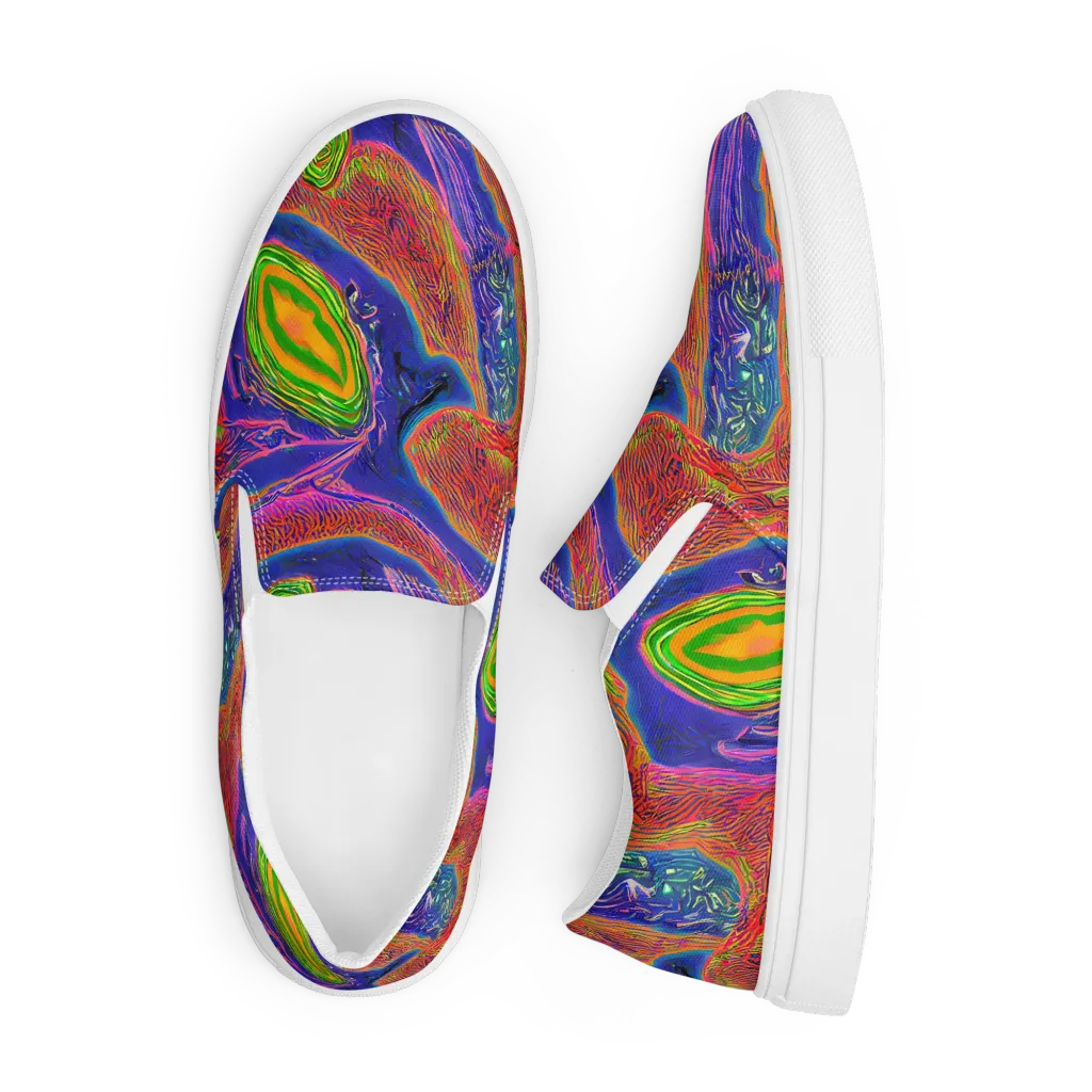 Ultraviolet Safari on Men's Slip-On Canvas Shoes — Front