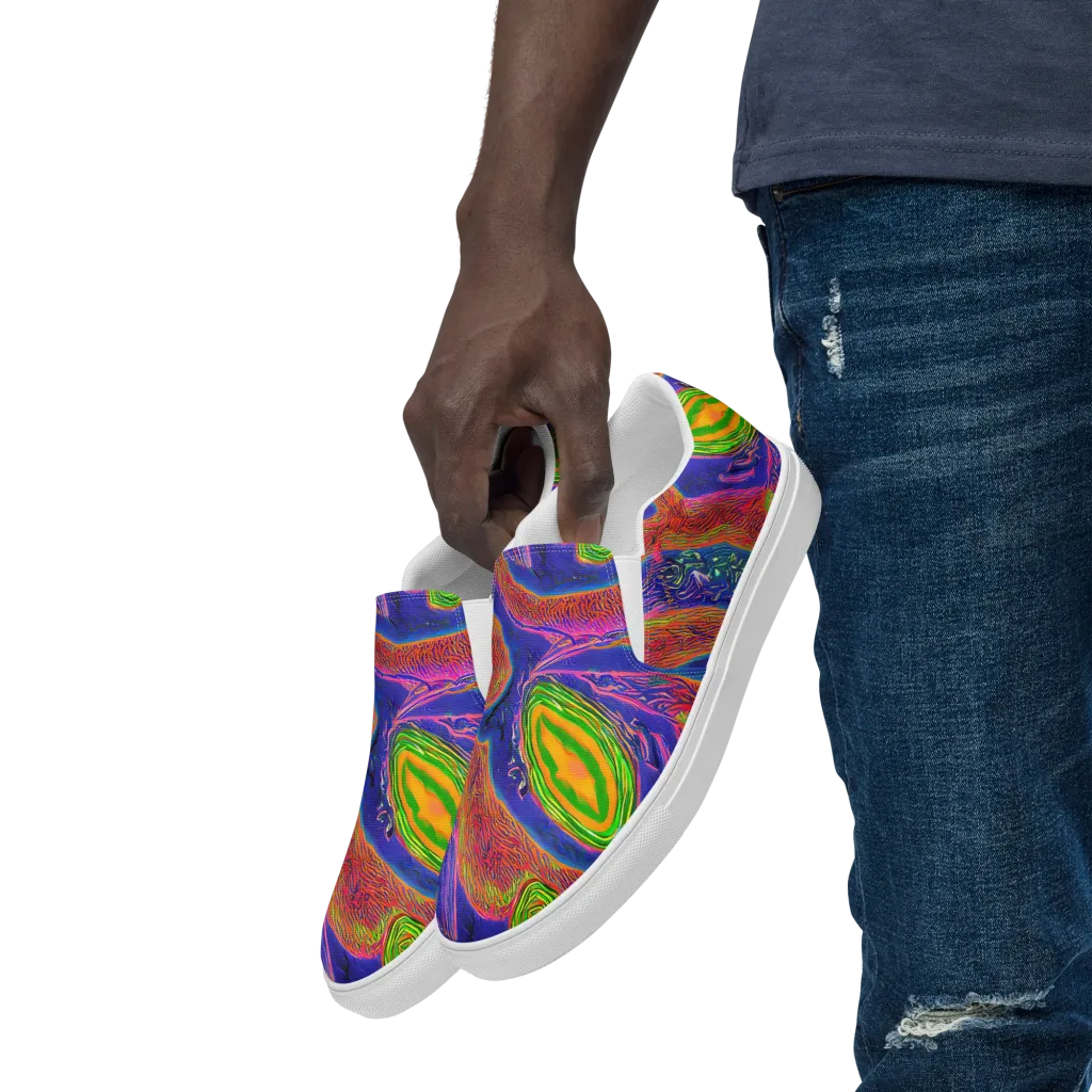 Ultraviolet Safari on Men's Slip-On Canvas Shoes — Left Front
