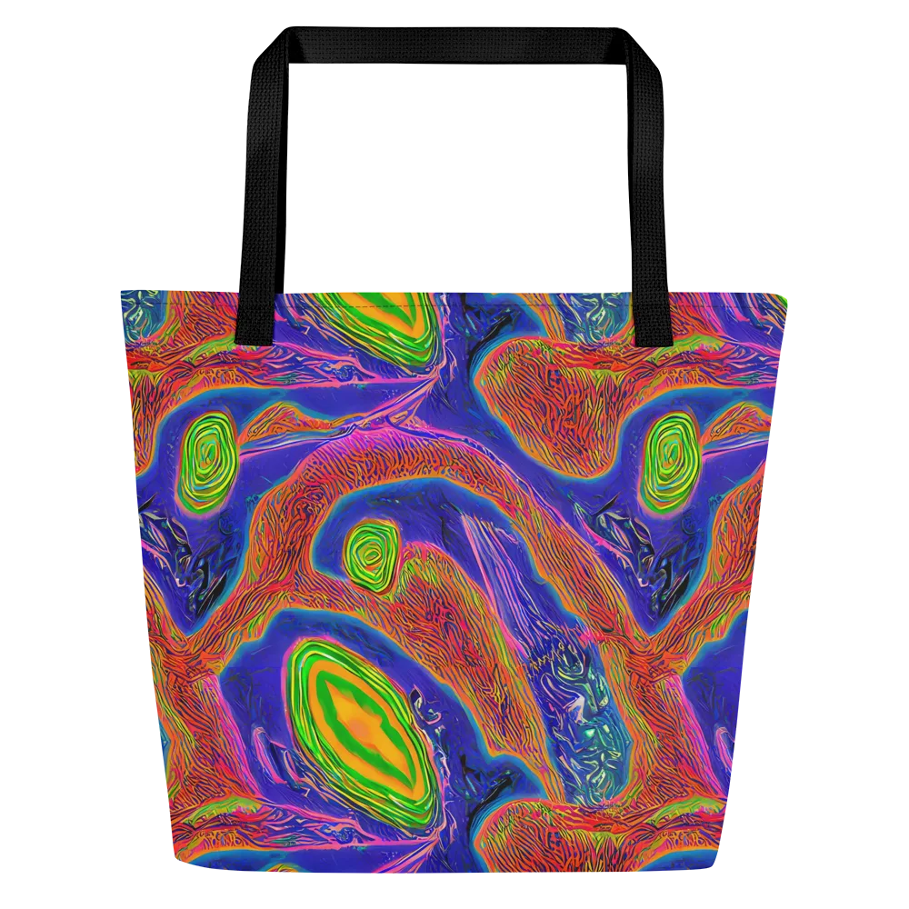 Ultraviolet Safari on Large Tote Bag W/ Pocket — Front