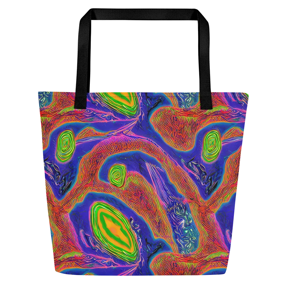 Ultraviolet Safari on Large Tote Bag W/ Pocket — Front