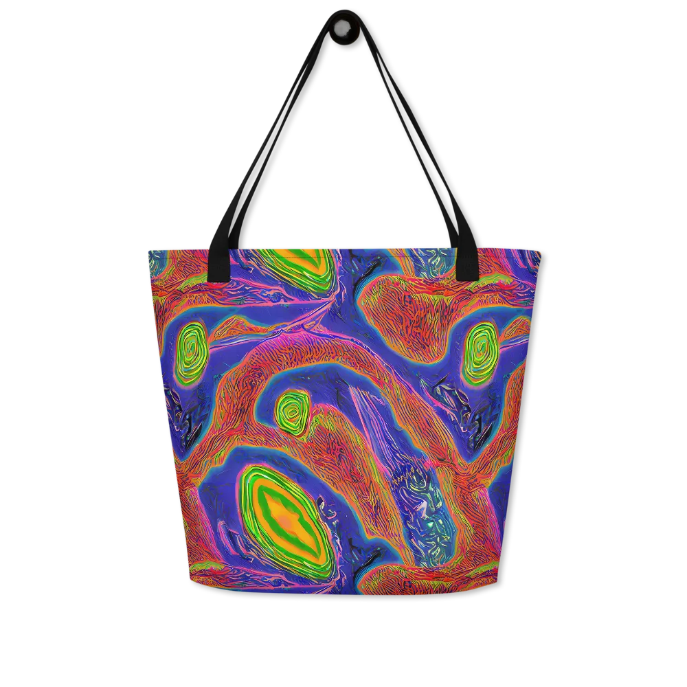 Ultraviolet Safari on Large Tote Bag W/ Pocket — Front