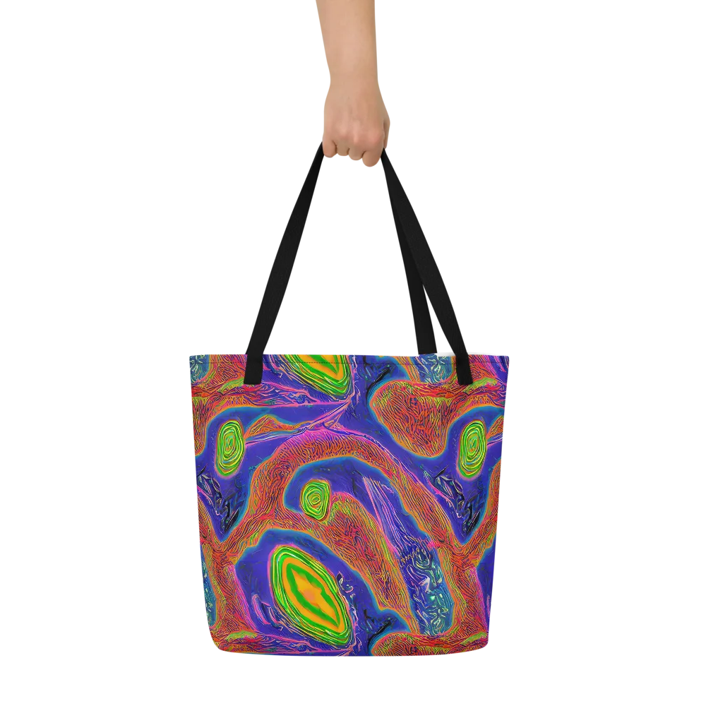 Ultraviolet Safari on Large Tote Bag W/ Pocket — Front