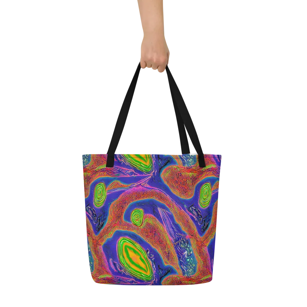Ultraviolet Safari on Large Tote Bag W/ Pocket — Front