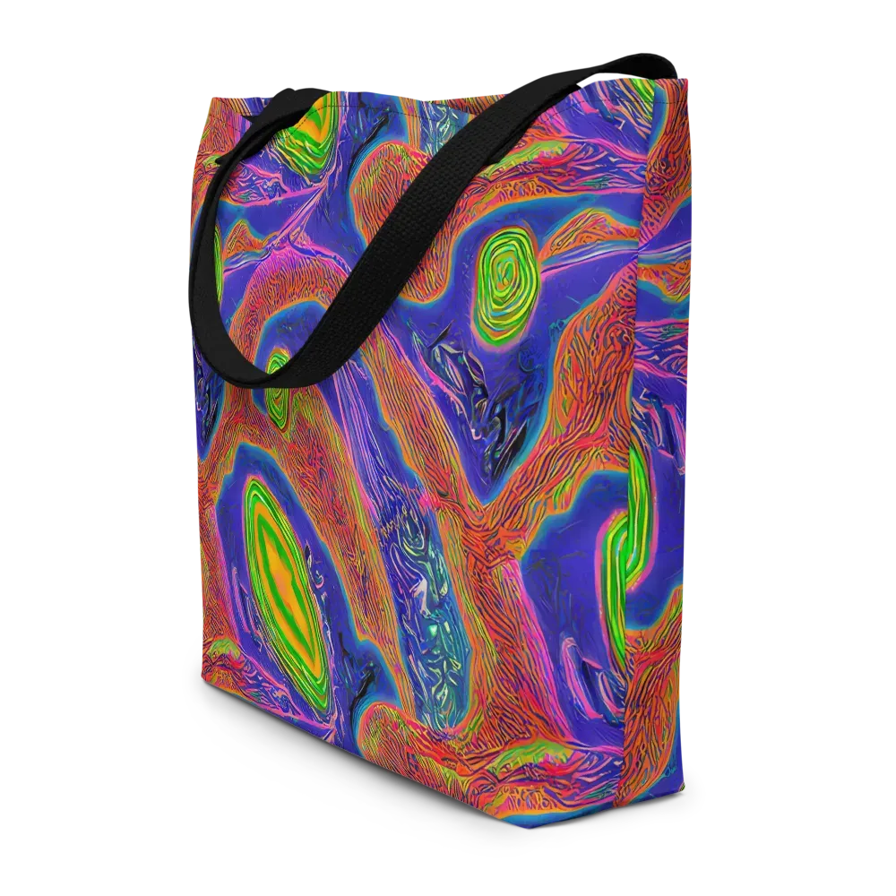 Ultraviolet Safari on Large Tote Bag W/ Pocket — Front