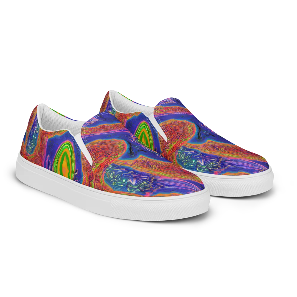 Ultraviolet Safari on Women's Slip-On Canvas Shoes — Right Front