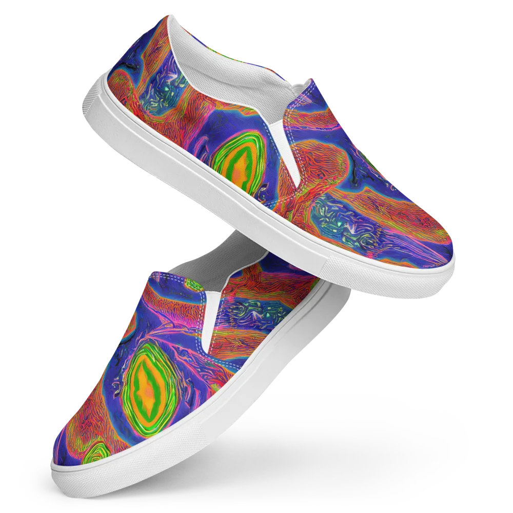 Ultraviolet Safari on Women's Slip-On Canvas Shoes — Front
