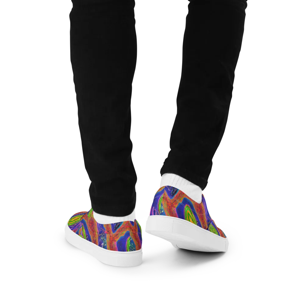 Ultraviolet Safari on Men's Lace-Up Canvas Shoes — Back