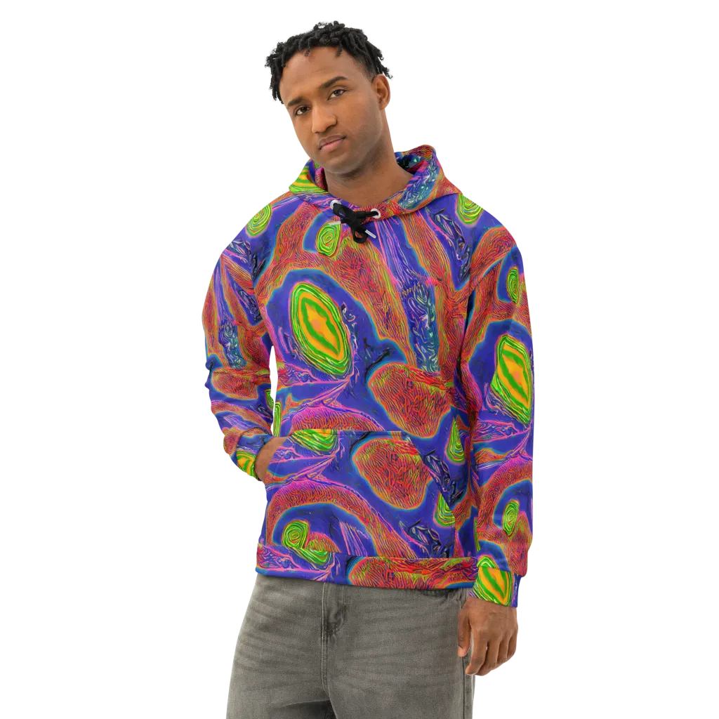 Ultraviolet Safari on Cotton Hoodie — Left Front