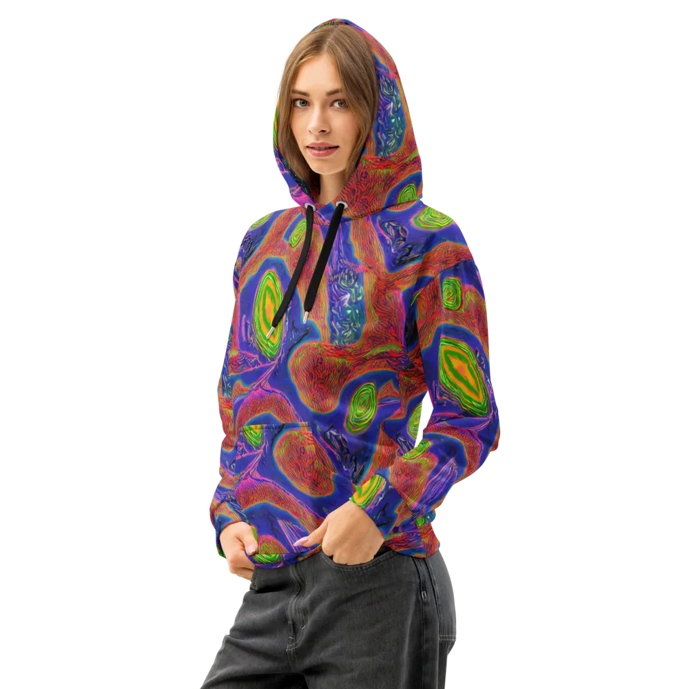 Ultraviolet Safari on Cotton Hoodie — Left Front