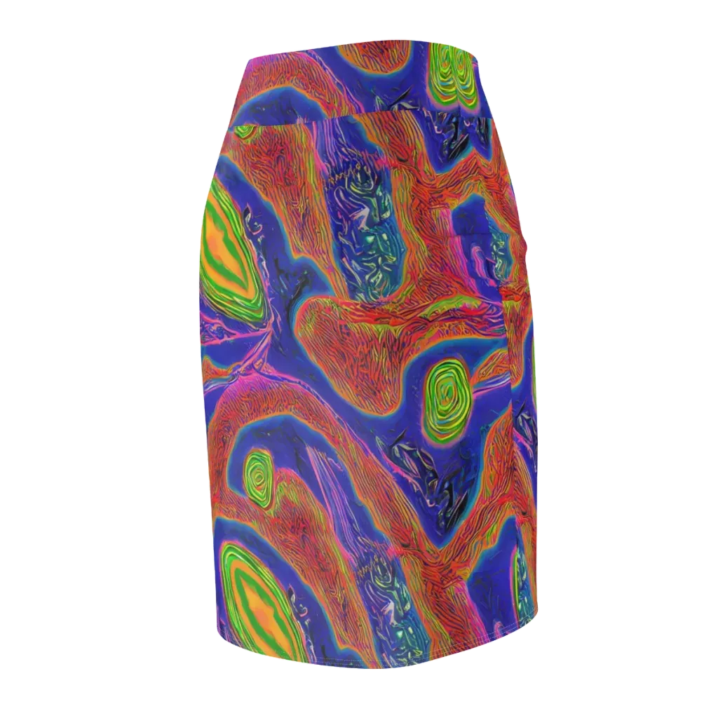 Ultraviolet Safari on Pencil Skirt — Back Side